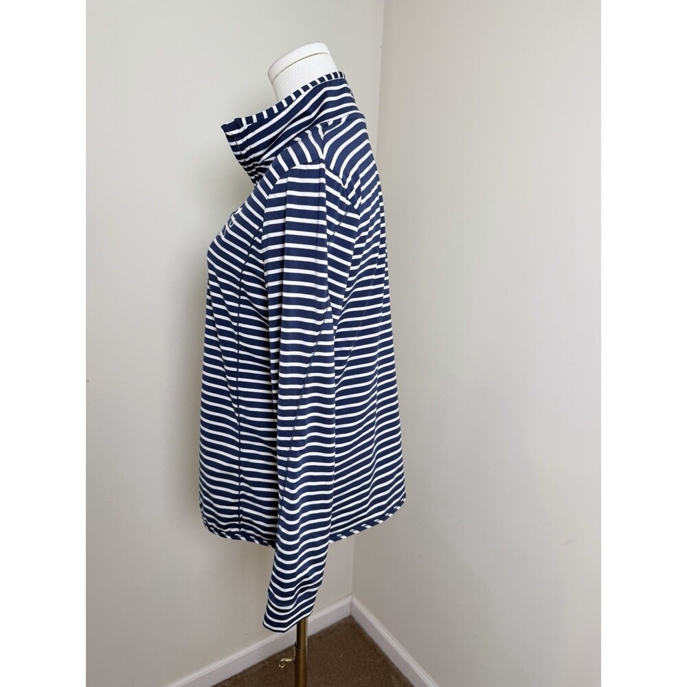 Vineyard Vines Sankaty Shep Shirt Women’s Small Navy White Striped Quarter Zip - Picture 4 of 14